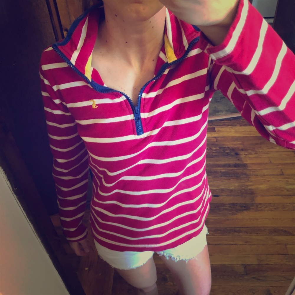 Joules cotton riding quarter zip long sleeve top